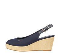 Tommy Hilfiger Alpargatas de Cuña para Mujer Iconic Elba Sling Back Tacón de Cuña, Azul (Space Blue), 39
