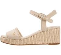 Tommy Hilfiger Alpargatas de cuña Tejida Media con Flecos para Mujer, FW0FW09470, Beige (Beige clásico), 6