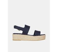 Tommy Hilfiger Alpargatas de mujer en algodón con tiras y plataforma. Azul marino 41