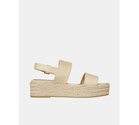 Tommy Hilfiger Alpargatas de mujer en algodón con tiras y plataforma. Beige 38