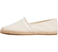 Tommy Hilfiger Alpargatas Mujer Fringe Canvas Closed con Logotipo, Marfil (Muslin), 39