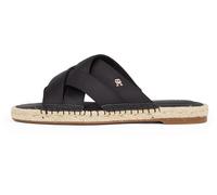 Tommy Hilfiger Alpargatas Mujer Satin Mule Sandalias, Negro (Black), 39