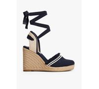 Tommy Hilfiger Alpargatas con cuña Mujer Fringe Canvas con tacón de cuña, Azul (Space Blue), 39