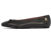 Tommy Hilfiger Bailarinas Mujer Flat Bow de Piel, Negro (Black), 38
