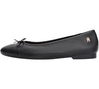 Tommy Hilfiger Bailarinas Mujer Toe Cap de Piel, Negro (Black), 36