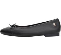 Tommy Hilfiger Bailarinas Mujer Toe Cap de Piel, Negro (Black), 42