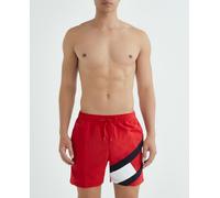 Tommy Hilfiger Bañador bermuda de hombre color block y bandera diagonal. Rojo M