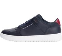 Tommy Hilfiger Basketball Sneaker Hombre de piel, Azul (Desert Sky), 41
