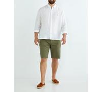 Tommy Hilfiger Bermuda de hombre Brooklyn regular fit tipo chino en estructura tallas grandes. Verde militar 56