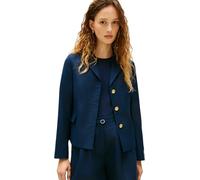 Tommy Hilfiger Blazer Ajustado de Mezcla de Lino para Mujer, WW0WW49335, Azul, 34