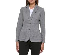 Tommy Hilfiger Blazer - Business Jacket with Flattering Fit and Single-Button Closure Americana, Negro/Marfil, 16 para Mujer
