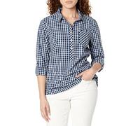 Tommy Hilfiger Blouse Casual Check Roll Tab Long Sleeve Camisa, True Blue Multi, XS Mujeres