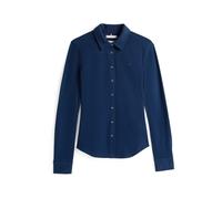 Tommy Hilfiger Camisa Mujer 1985 Slim con cuello francés, Azul (Dark Night Navy), XL