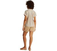 Tommy Hilfiger Blusa Mujer Linen Collarless de manga corta, Multicolor (Classic Ithaca/ Sandalwood), 42