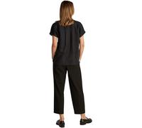 Tommy Hilfiger Blusa Mujer Linen Collarless de Manga Corta, Negro (Black), 38