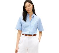 Tommy Hilfiger Blusa Mujer Poplin de algodón, Azul (Classic Ithaca STP Mesmerizing Blue), XS
