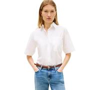 Tommy Hilfiger Blusa Mujer Poplin de algodón, Blanco (TH Optic White), L