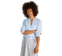 Tommy Hilfiger Blusa Mujer Soft Viscose con cuello de pico, Azul (Breezy Blue), 38