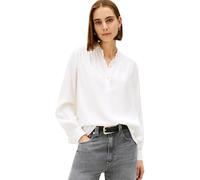 Tommy Hilfiger Blusa Mujer Twill con Cuello de Pico, Blanco (Ecru), 38