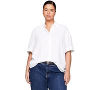 Tommy Hilfiger Blusa para Mujer Essential Fluid Shirt Manga Corta, Blanco (Th Optic White), 50