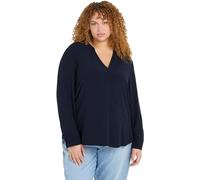 Tommy Hilfiger Blusa para Mujer Viscose Crepe Blouse con Cuello de Pico, Azul (Desert Sky), 46