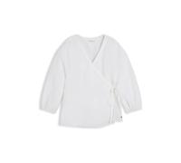 TOMMY HILFIGER Blusa 'Relaxed Fit Pure Wrap Blouse' blanco L blanco