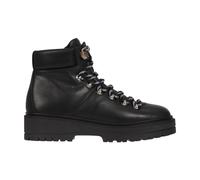 Tommy Hilfiger Botas Planas de Cuero para Mujer Fw0fw06725 Low, Black, 39 EU