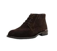 Tommy Hilfiger Botas de Caña Baja Hombre Suede con Cordones, Marrón (Dark Coffee), 46 EU