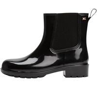 Tommy Hilfiger Botas de goma Mujer Hardware Rainboot brillantes, Negro (Black), 42