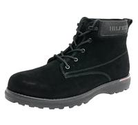Tommy Hilfiger Botas Hombre Corporate Outdoor Suede Boot de Piel, Negro (Black), 46 EU