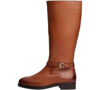 Tommy Hilfiger Botas Mujer Buckle Riding de piel, Marrón (Cinnamon Bark), 38