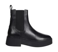 Tommy Hilfiger - Botín Chelsea de Cuero con Monograma - Shoes - Mujer - Negro - 41 EU -