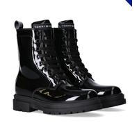 Tommy Hilfiger, Botín cierre con cremallera y cordones para niñas, Kessy, Negro, 38