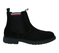 Tommy Hilfiger Botines Chelsea Hombre de Ante, Negro (Black), 43 EU