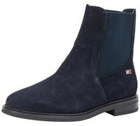 Tommy Hilfiger Botines Chelsea Mujer Boots Flag Suede Planos, Azul (Space Blue), 36 EU