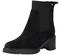 Tommy Hilfiger Botines Chelsea Mujer Flag Mid Heel Suede de Ante, Negro (Black), 36 EU
