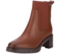 Tommy Hilfiger Botines Chelsea Mujer Mid Heel de piel, Marrón (Cognac Brown), 41 EU
