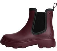 Tommy Hilfiger Botines de caña baja Mujer Flag Ankle Warm Lining Botas de lluvia, Rojo (Rosewood Brown), 40