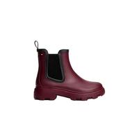 Tommy Hilfiger Botines de caña baja Mujer Flag Ankle Warm Lining Botas de lluvia, Rojo (Rosewood Brown), 38