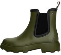 Tommy Hilfiger Botines de caña baja Mujer Flag Ankle Warm Lining Botas de lluvia, Verde (Huntsman Green), 38