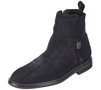 Tommy Hilfiger Botines de para Mujer Th Essentials Flat Boot de Ante, Azul (desert Sky), 38 Eu