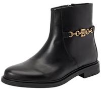 Tommy Hilfiger Botines Mujer Chain Low Bootie de Piel, Negro (Black), 41 EU
