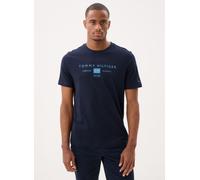 Tommy Hilfiger Brand Love Mono Stack tee MW0MW42365 S/S - Camiseta para Hombre, Color Azul, Talla M