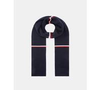 Tommy Hilfiger Bufanda de hombre confeccionada en algodón Pima y cachemira con los colores corporativos. Azul marino