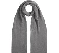 Tommy Hilfiger Bufanda Hombre Flag Pima Cotton de canalé, Gris (Mid Grey Heather), Talla Única