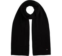 Tommy Hilfiger Bufanda Hombre Flag Pima Cotton de canalé, Negro (Black), Talla Única