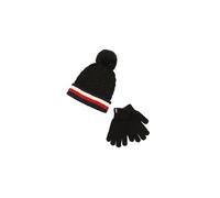Tommy Hilfiger Cable Hat and Gloves Set Gorro, Negro, 8 para Niños