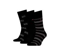 Tommy Hilfiger Caja regalo pack de 3 calcetines clásicos de hombre. Negro 43-46