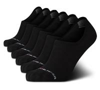 Tommy Hilfiger Calcetines de forro para mujer, paquete de 6 unidades, mezcla de algodón, rendimiento atlético, invisibles para zapatos, Negro, 4-10