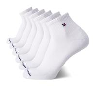 Tommy Hilfiger Calcetines deportivos para hombre - Calcetines de tobillo de corte cuarto de alto rendimiento (paquete de 6), talla de zapato: 7-12, blanco, blanco, 7-12